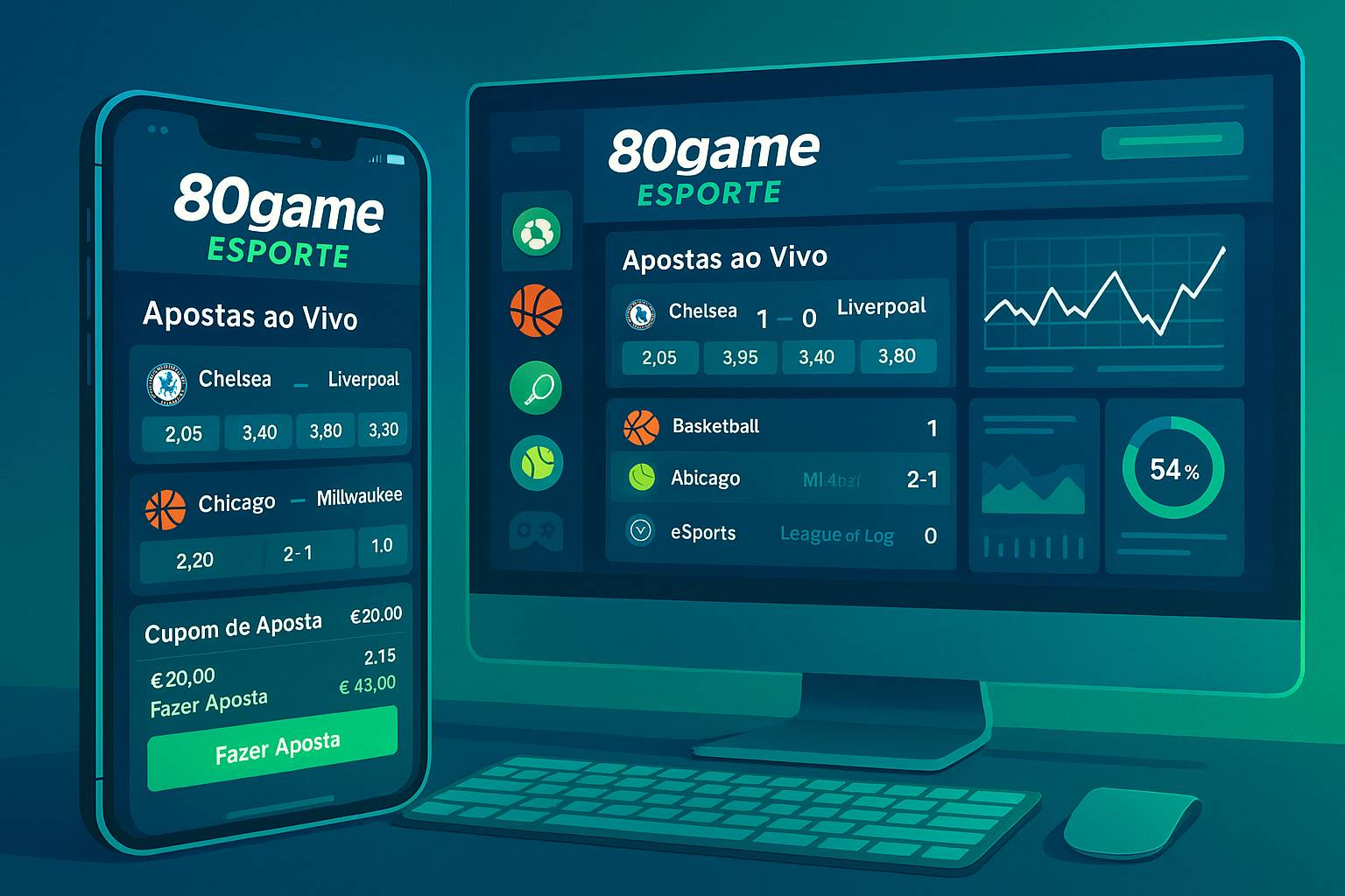 Aposte em apostas esportivas no cassino online 80game
